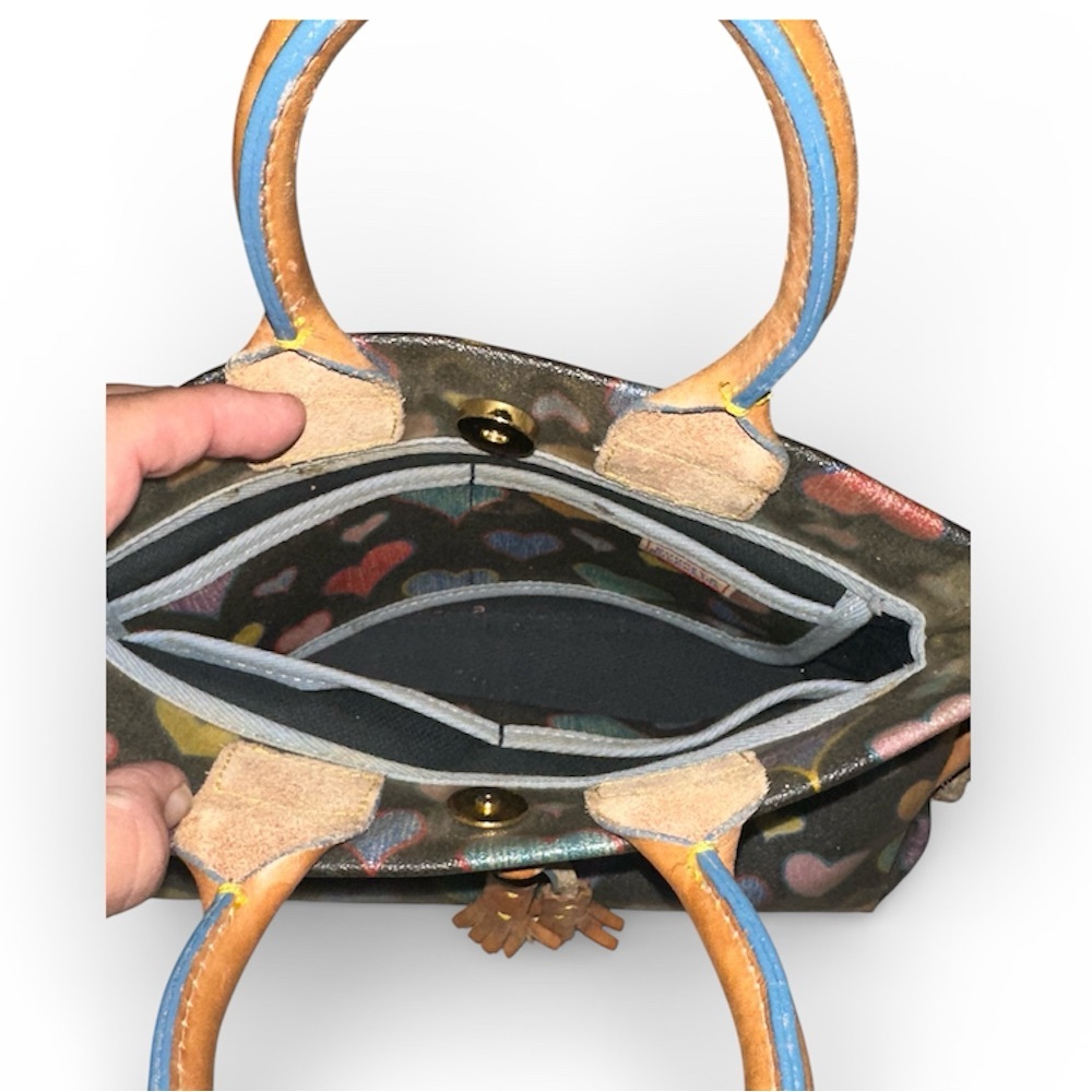 Y2K Dooney & Bourke Heart Pattern Small/mini Satchel - Picture 7 of 8